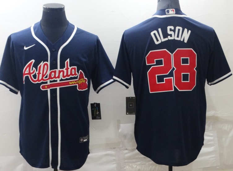 Men's Atlanta Braves Matt Olson #28 Navy Replica Jersey1