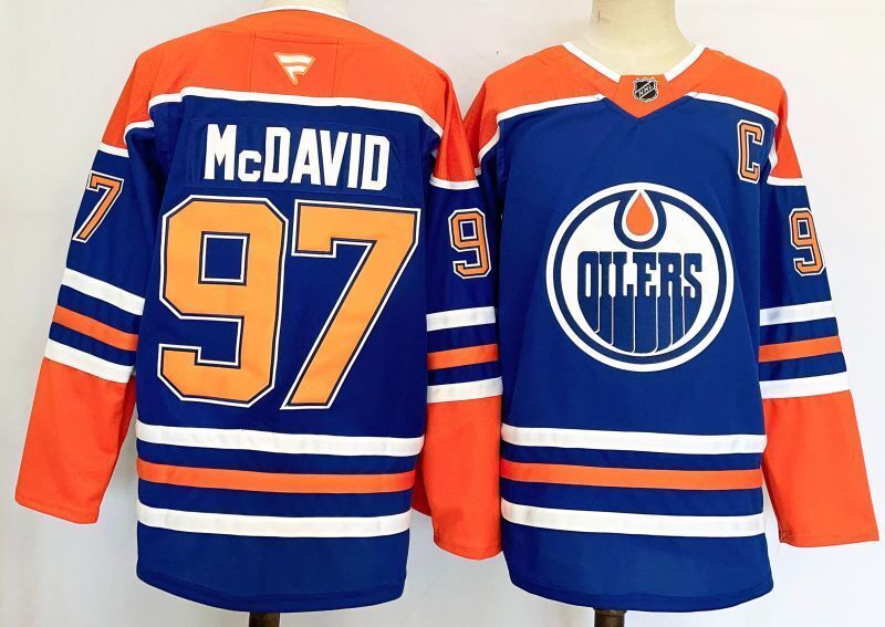 Men's Edmonton Oilers Connor McDavid #97 Fanatics Royal Home Breakaway Jersey