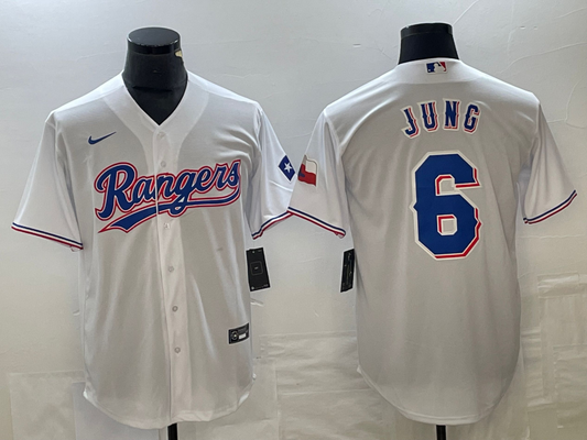 Men's Texas Rangers Josh Jung #6 White Home Replica Player jersey