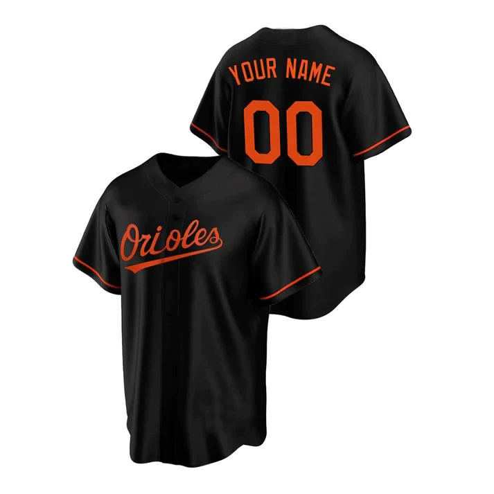 Men's Baltimore Orioles Black Replica Custom Jersey1