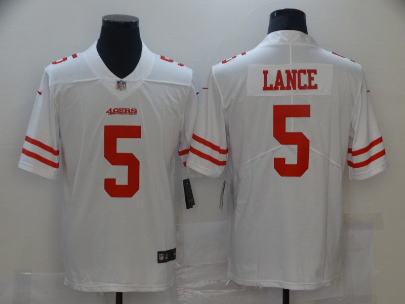 Men's San Francisco 49ers Trey Lance #5 White Game Jersey1