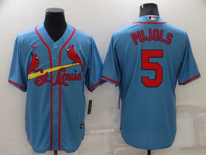 Men's St. Louis Cardinals Albert Pujols #5 Blue Replica Baseball Jersey1