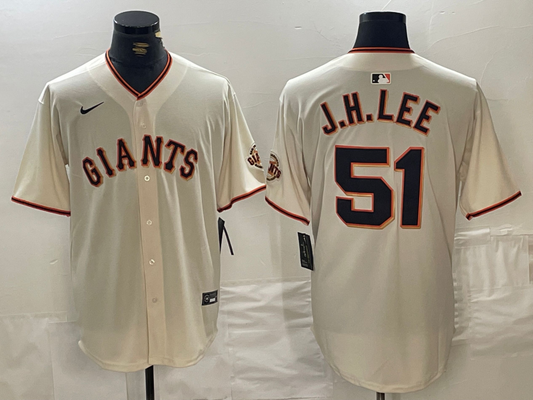 Men's San Francisco Giants Jung Hoo Lee #51 Cream Home Replica Player Jersey1