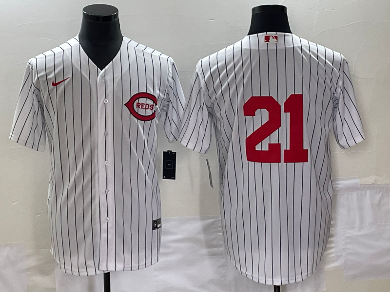 Men's Cincinnati Reds Hunter Greene #21 White 2022 MLB at Field of Dreams Game Authentic Player Jersey1