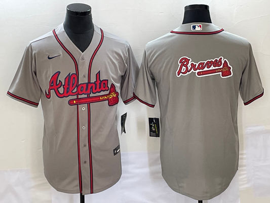 Men's Atlanta Braves Gray Replica Team Jersey1