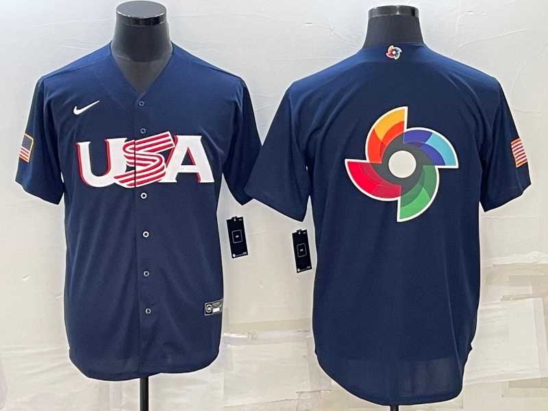 Men's 2023 World Baseball Classic USA Navy Jersey1