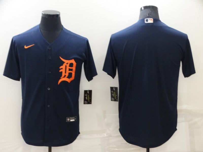 Men's Detroit Tigers Navy Alternate Authentic Blank Jersey1
