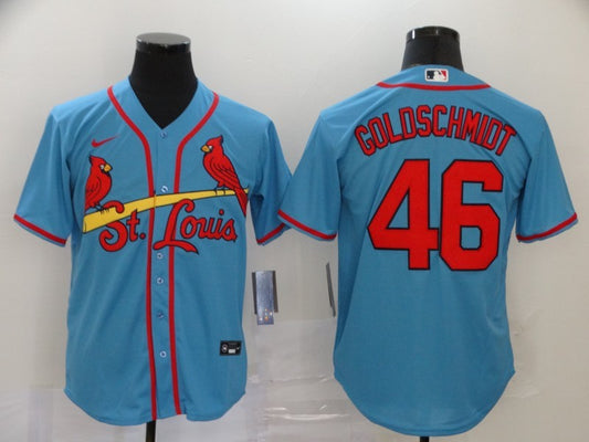 Men's St. Louis Cardinals Paul Goldschmidt #46 Blue Replica Baseball jersey