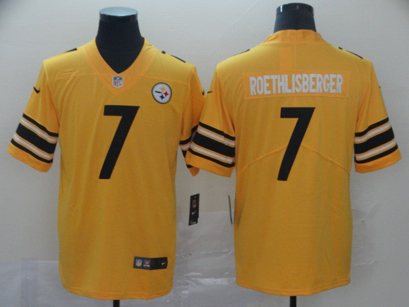 Men's Pittsburgh Steelers Ben Roethlisberger #7 Gold Inverted Team Game Jersey1