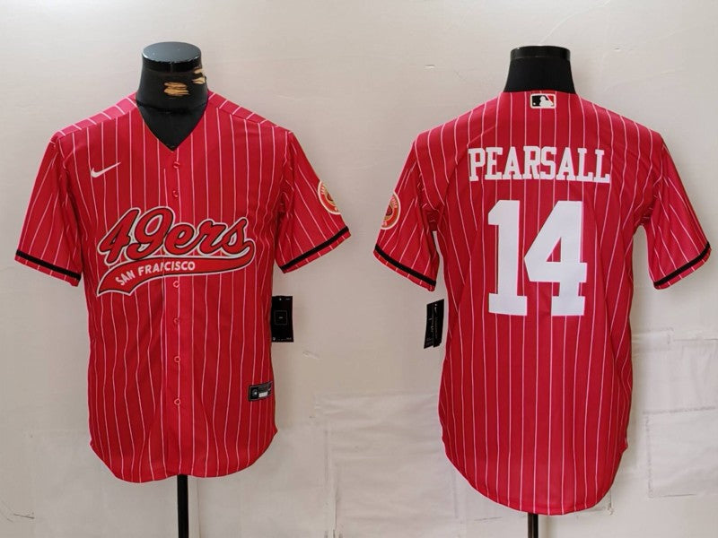 Men's San Francisco 49ers Ricky Pearsall #14 Red Player Game Jersey1