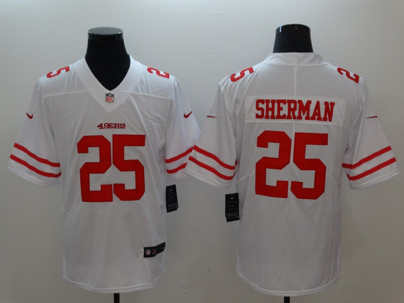 Men's San Francisco 49ers Richard Sherman #25 White Game Jersey1