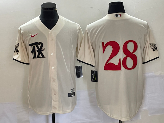 Men's Texas Rangers Jonah Heim #28 Cream 2023 City Connect Replica Player Jersey1