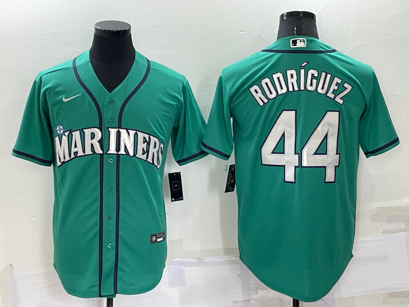Men's Seattle Mariners Julio Rodriguez #44 Green Replica Baseball Jersey1