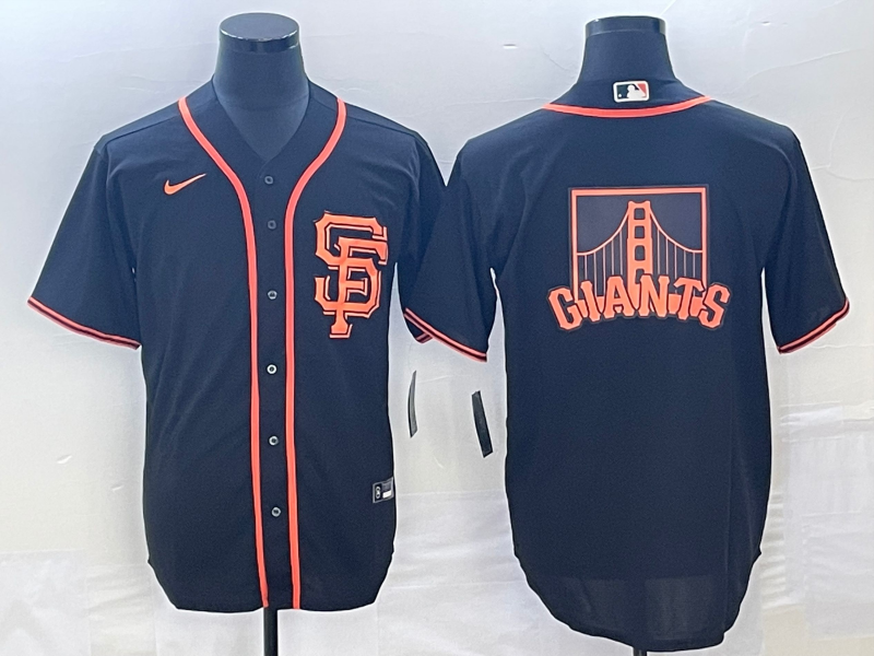 Men's San Francisco Giants Black Alternate Replica Player Jersey1