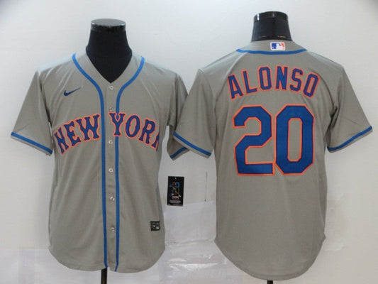 Men's New York Mets Pete Alonso #20 Gray Replica Baseball Jersey1
