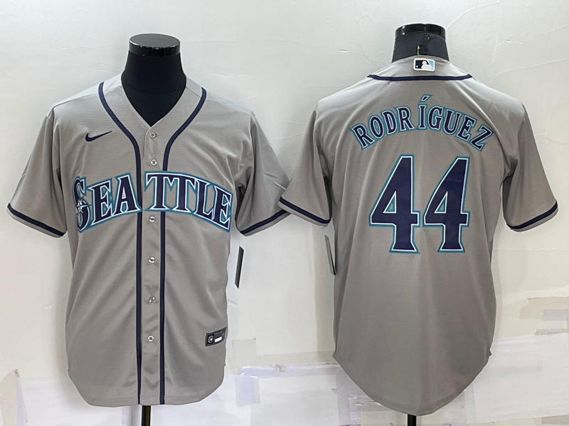 Men's Seattle Mariners Julio Rodriguez #44 Gray Replica Baseball Jersey1