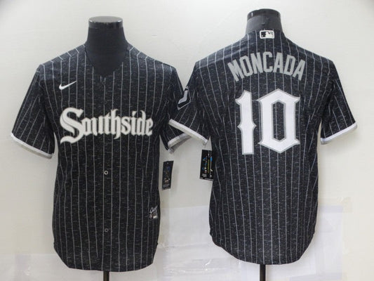 Men's Chicago White Sox Yoan Moncada #10 Black Stitched Jersey1