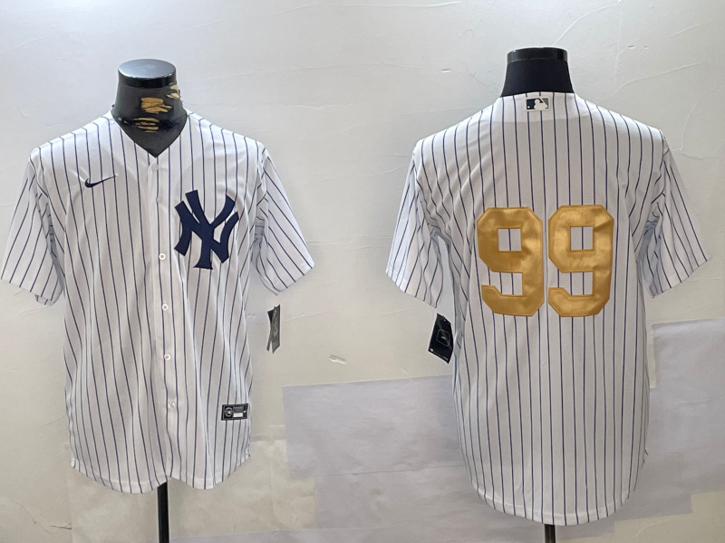 Men's New York Yankees Aaron Judge #99 White Game Jersey1