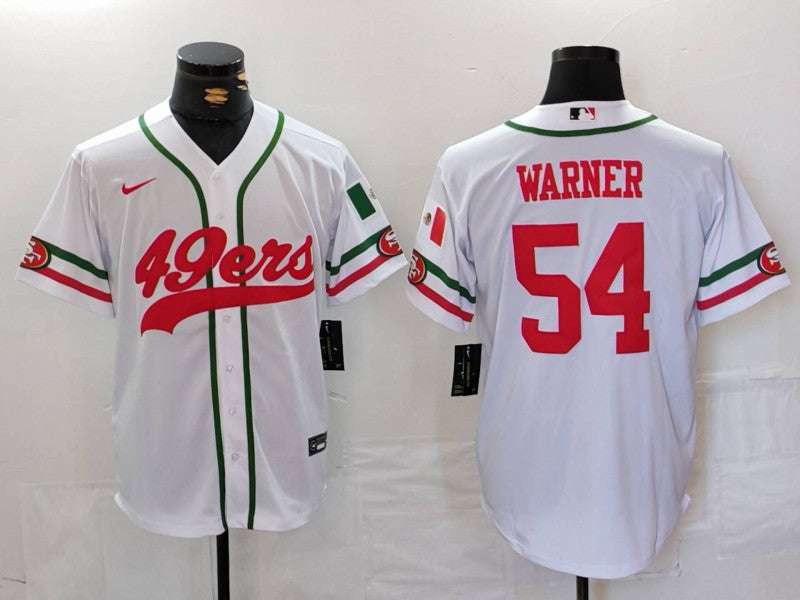 Men's San Francisco 49ers Fred Warner #54 White Player Jersey1