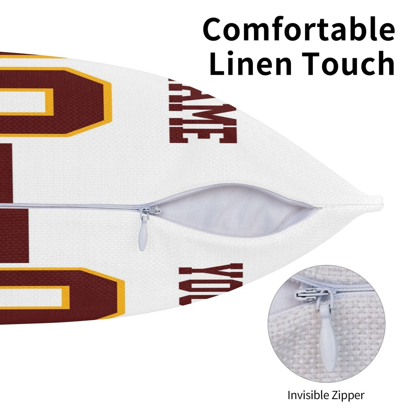 Custom W.Football Team White Decorative Throw Pillow Case - Print Personalized Football Team Fans Name & Number Birthday Gift