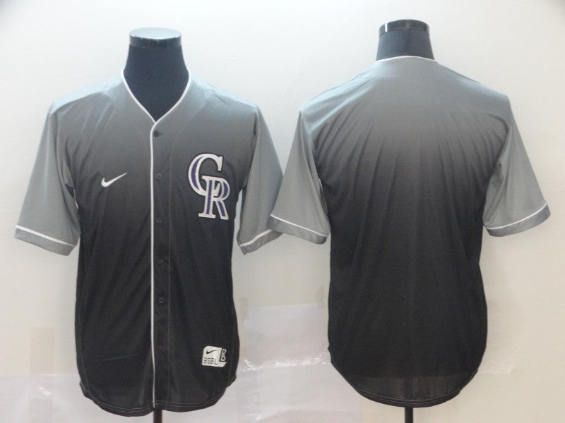 Men's Colorado Rockies Grey Gradient Replica Blank Jersey1