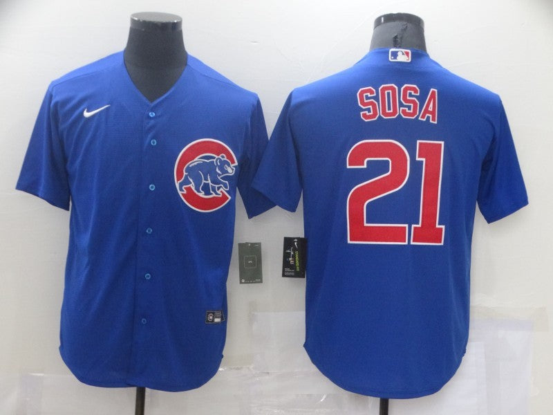 Men's Chicago Cubs Sammy Sosa #21 Blue Replica Baseball Jersey1