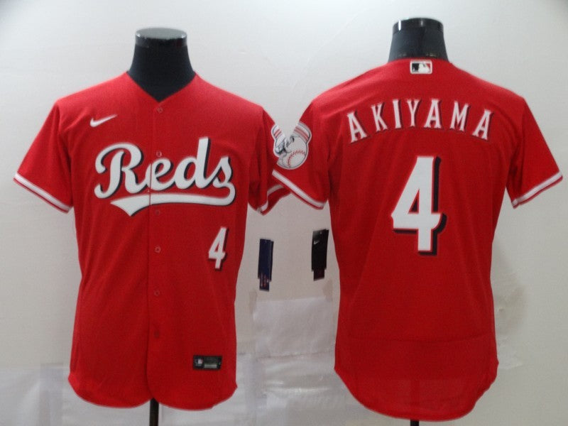 Men's Cincinnati Reds Shogo Akiyama #4 Red Replica Baseball Jersey1