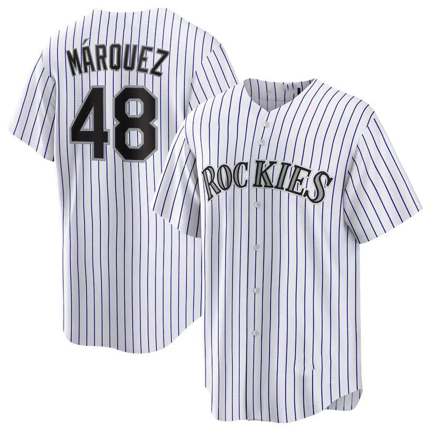 Colorado Rockies #48 Germ¨￠n M¨￠rquez White Home Replica Player Name Jersey Baseball Jerseys