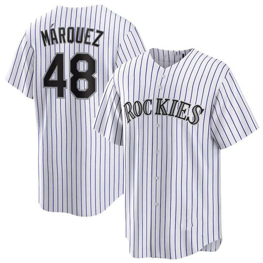 Colorado Rockies #48 Germ¨￠n M¨￠rquez White Home Replica Player Name Jersey Baseball Jerseys
