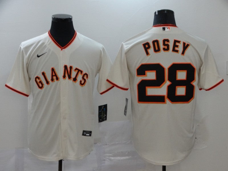 Men's San Francisco Giants Buster Posey #28 Beige Replica Baseball Jersey1