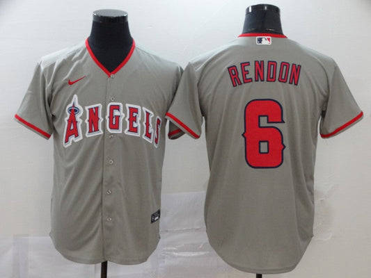Men's Los Angeles Angels Anthony Rendons #6 Gray Sewn Baseball Jersey1