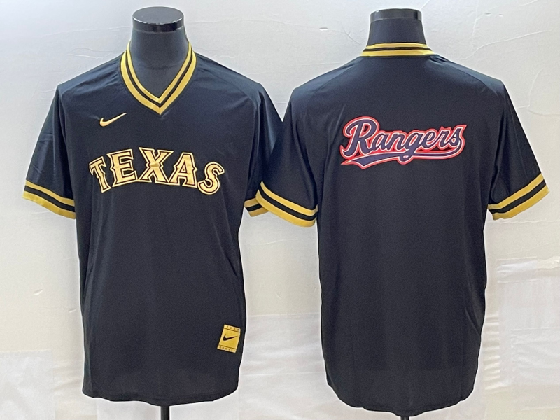 Men's Texas Rangers Black Replica Team Jersey1