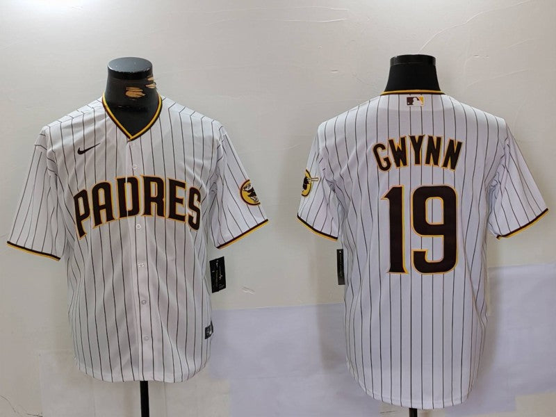 Men's San Diego Padres #19 Tony Gwynn White Stitched Jersey1