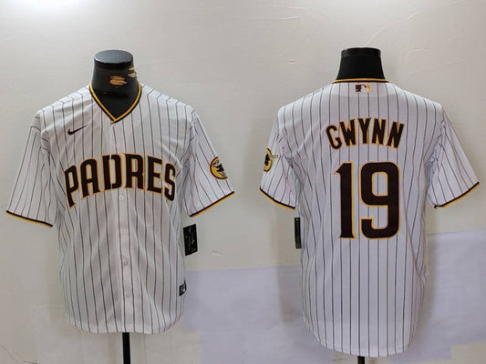 Men's San Diego Padres #19 Tony Gwynn White Stitched Jersey1