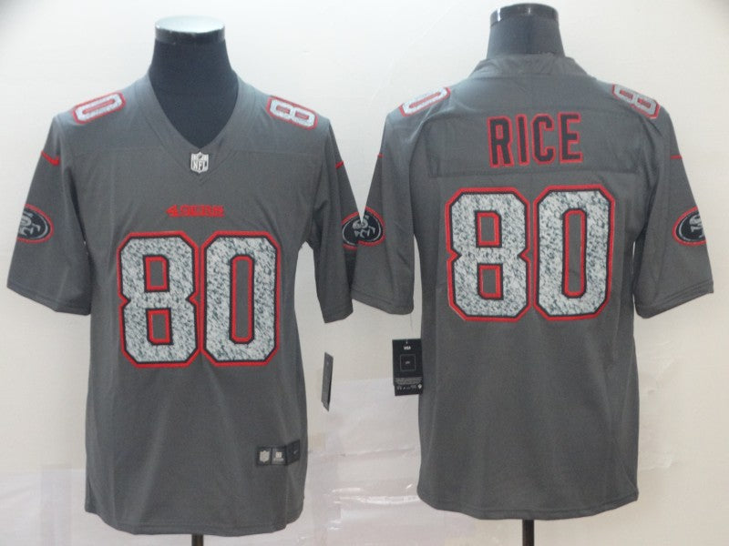 Men's San Francisco 49ers Jerry Rice #80 Gray Game Player Jersey1