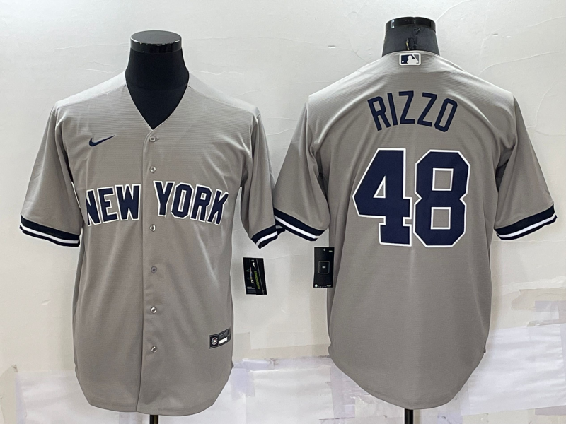 Men's New York Yankees Anthony Rizzo #48 Gray Replica Baseball Jersey1