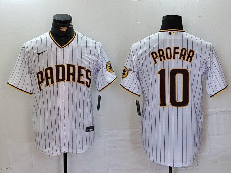 Men's San Diego Padres Jurickson Profar #10 White Replica Player Jersey1