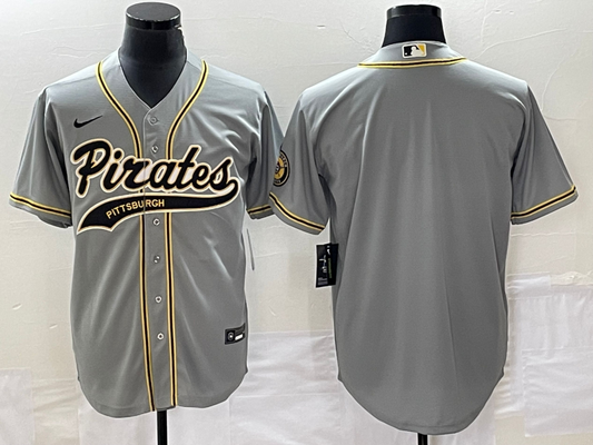 Men's Pittsburgh Pirates Gray Blank Replica Jersey1 Joint Edition