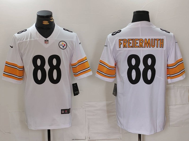Men's Pittsburgh Steelers Pat Freiermuth #88 White Game Jersey1