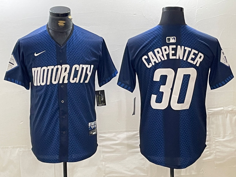 Men's Detroit Tigers Kerry Carpenter #30 Navy 2024 City Connect Limited Player Jersey1