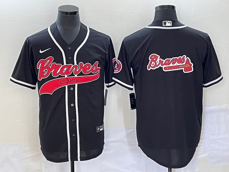 Men's Atlanta Braves Black Replica Team Jersey1 Joint Edition