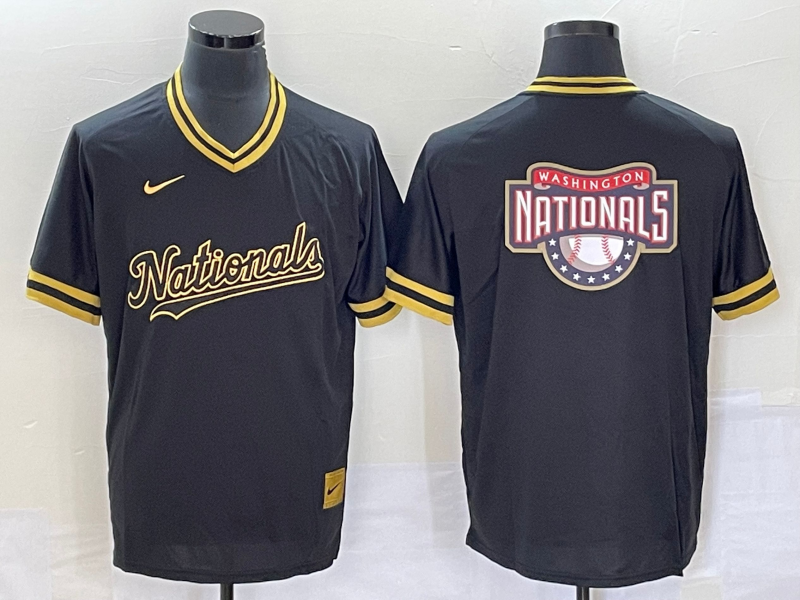 Men's Washington Nationals Black Alternate Authentic Team Jersey1
