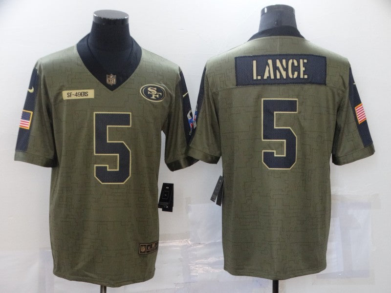 Men's San Francisco 49ers Trey Lance #5 Brown Game Jersey1