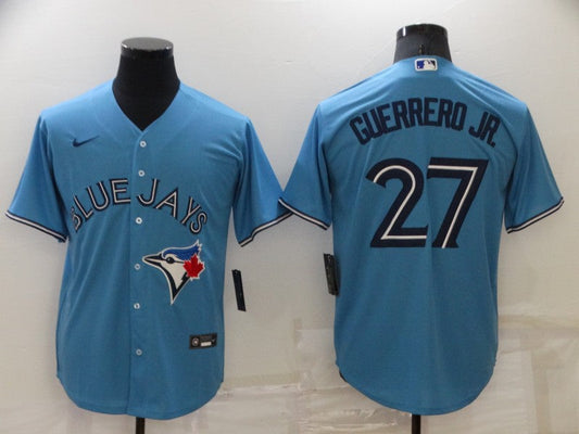 Men's Toronto Blue Jays Vladimir Guerrero Jr. #27 Light Blue Replica Baseball Jersey1