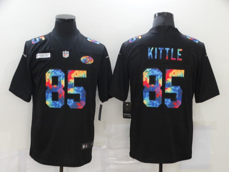 Men's San Francisco 49ers George Kittle #85 Black Authentic Game Jersey1