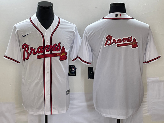 Men's Atlanta Braves White Home Replica Team Jersey1