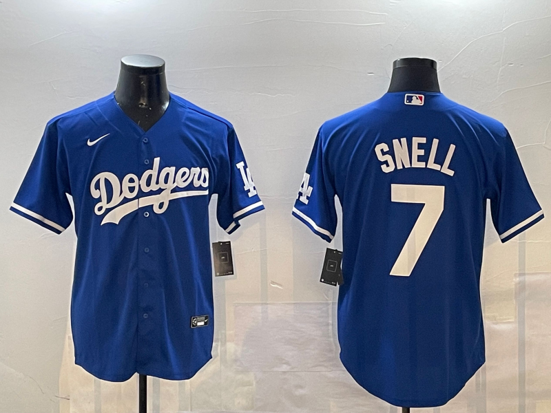 Men's Los Angeles Dodgers Blake Snell #7 Royal Replica Player Jersey1
