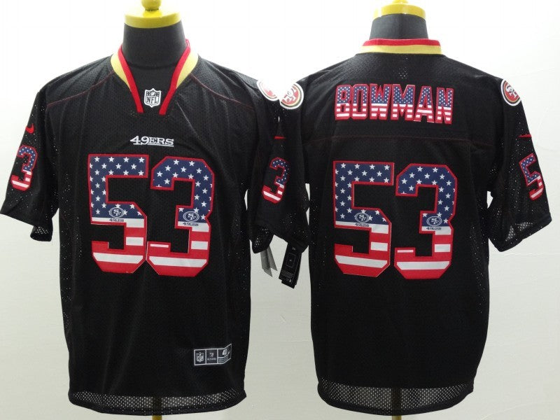 Men's San Francisco 49ers Navoro Bowman #53 Black Game Player Jersey1