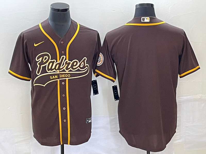 Men's San Diego Padres Brown Replica Blank Jersey1 Joint Edition