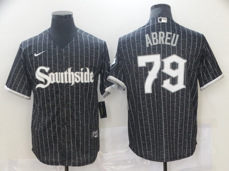Men's Chicago White Sox Jose Abreu #79 Black Stitched Jersey1
